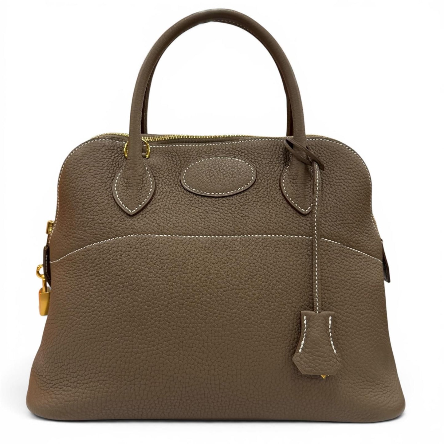 Hermes Bolide 31 Taurillon Clemence Etoupe Gold Handbag