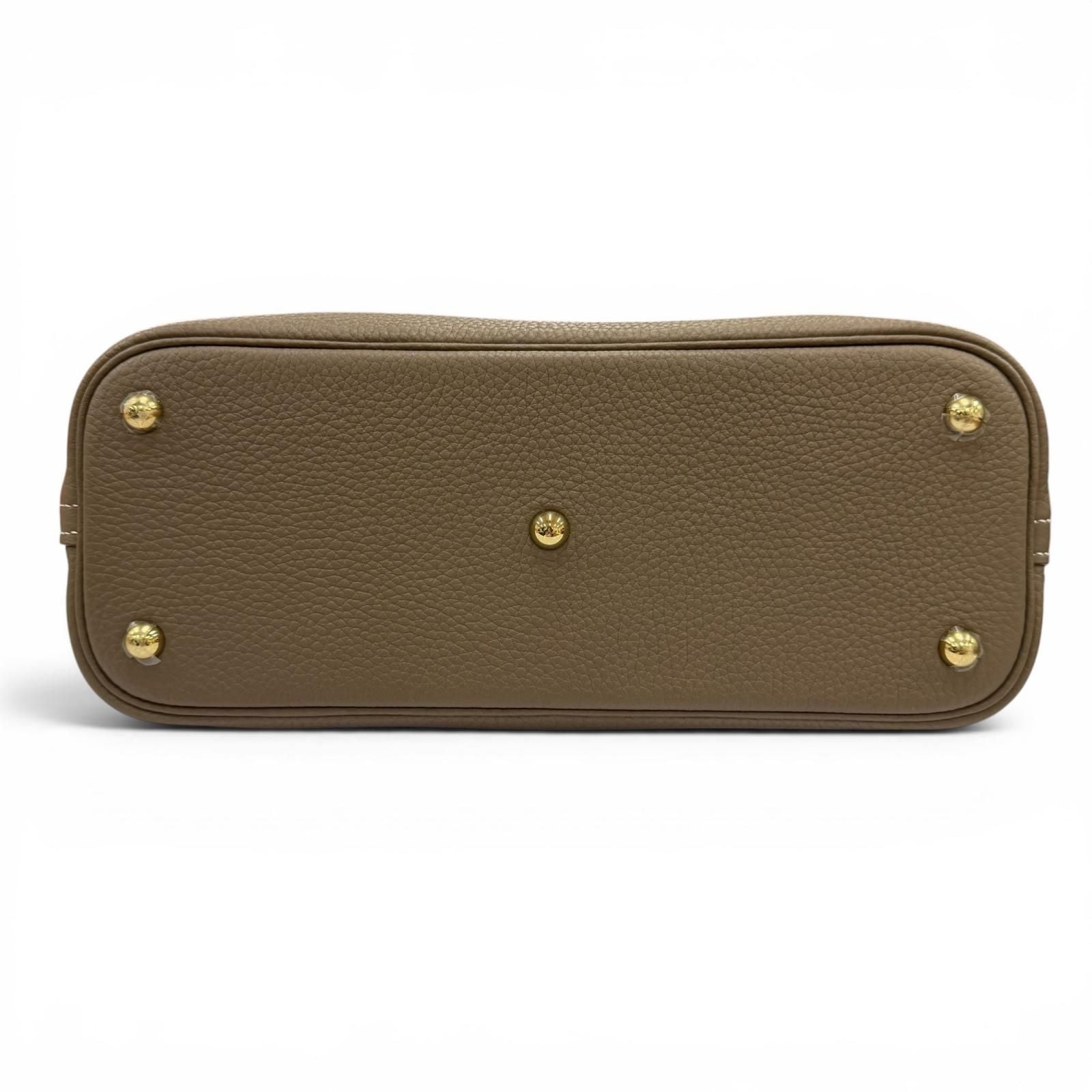Hermes Bolide 31 Taurillon Clemence Etoupe Gold Handbag — view 5