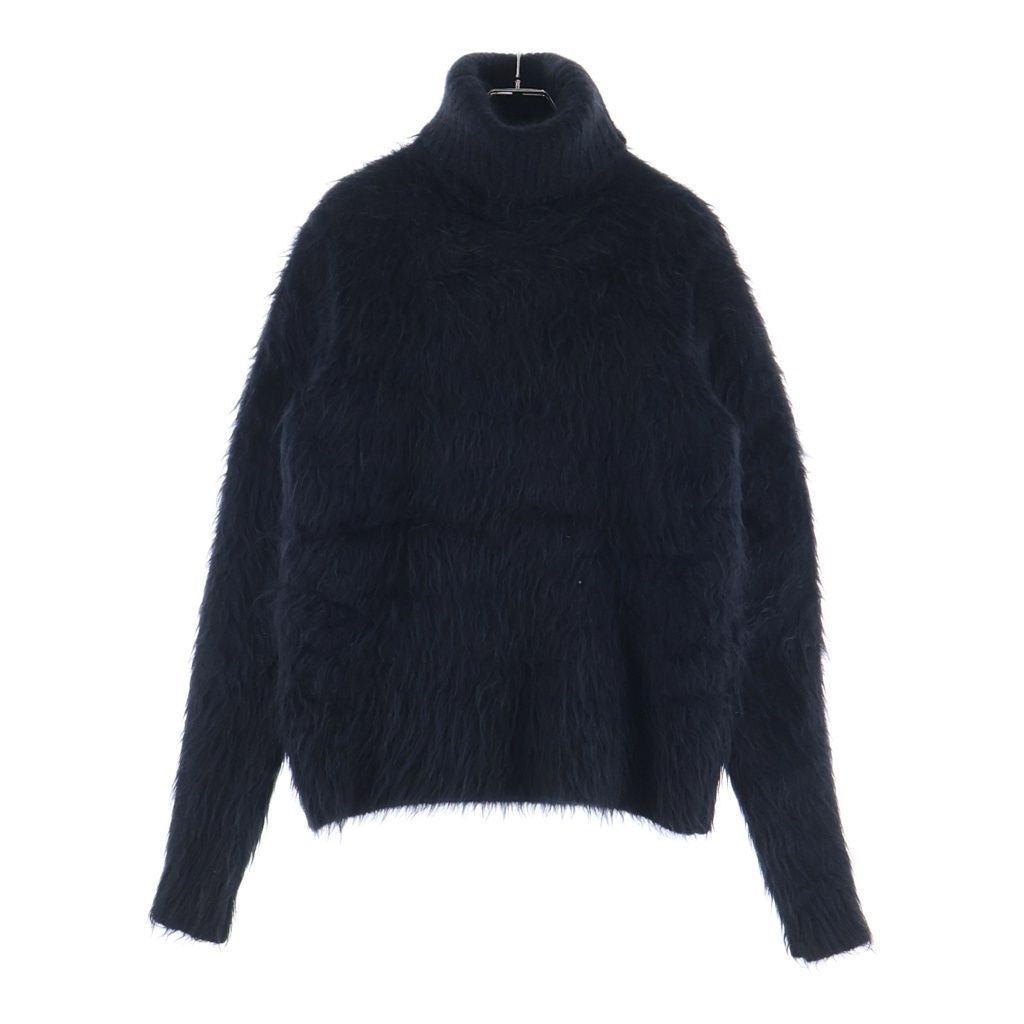 Saint Laurent Paris Highneck Mohair Knit Sweater Black