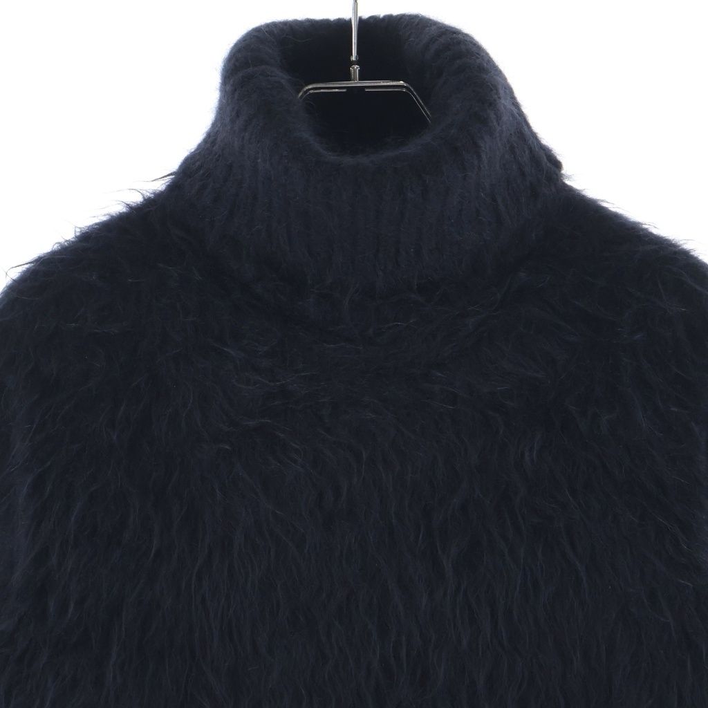 Saint Laurent Paris Highneck Mohair Knit Sweater Black — view 3