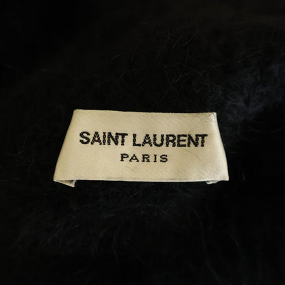 Saint Laurent Paris Highneck Mohair Knit Sweater Black — view 6