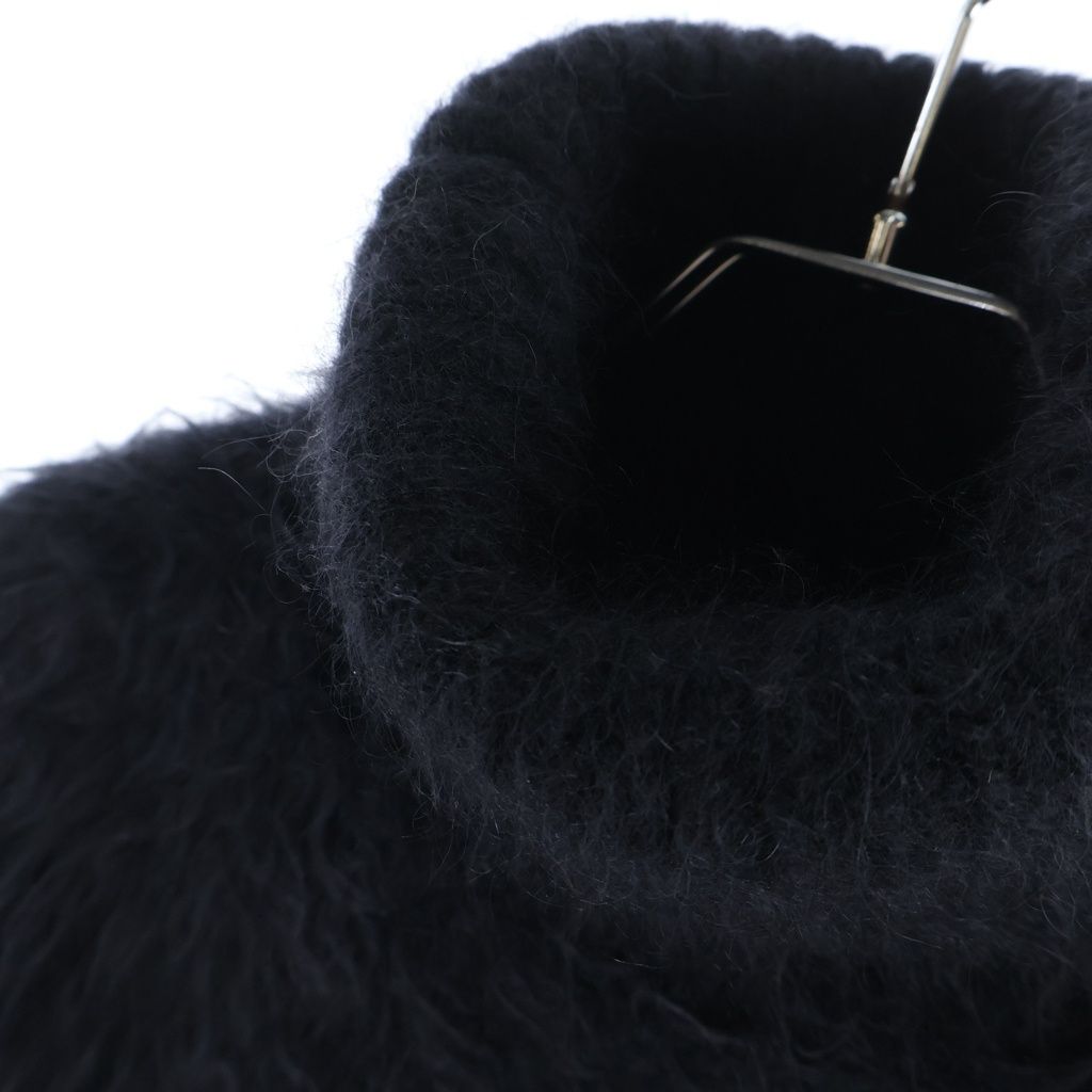Saint Laurent Paris Highneck Mohair Knit Sweater Black — view 5