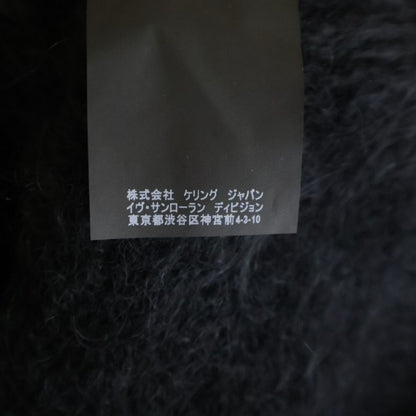 Saint Laurent Paris Highneck Mohair Knit Sweater Black — view 8