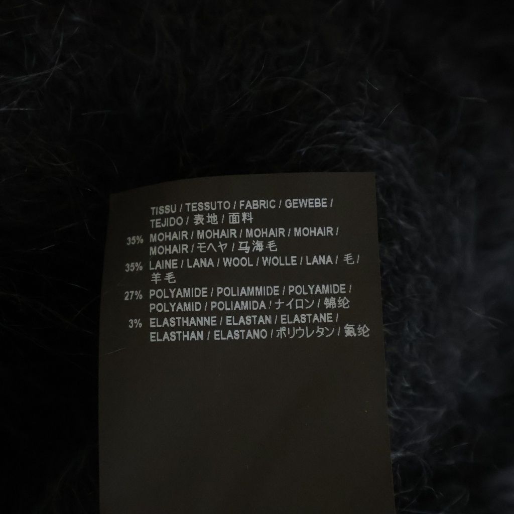 Saint Laurent Paris Highneck Mohair Knit Sweater Black — view 7