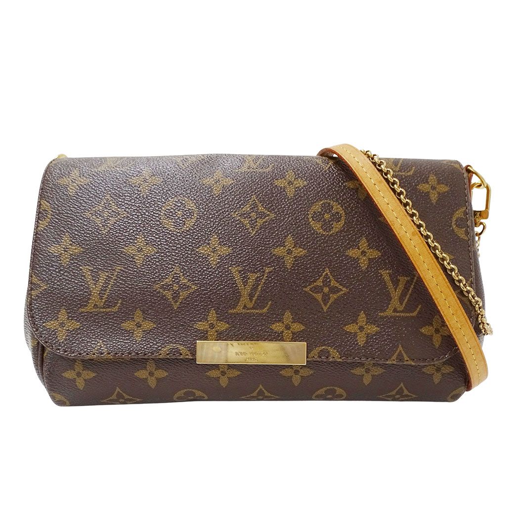 Louis Vuitton 2-Way Shoulder Bag Monogram Canvas Favorite MM Brown Handle Adult
