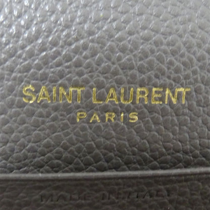 Saint Laurent Wallet Leather Gray Logo Simple — view 7