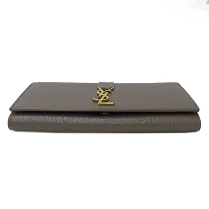 Saint Laurent Wallet Leather Gray Logo Simple — view 3