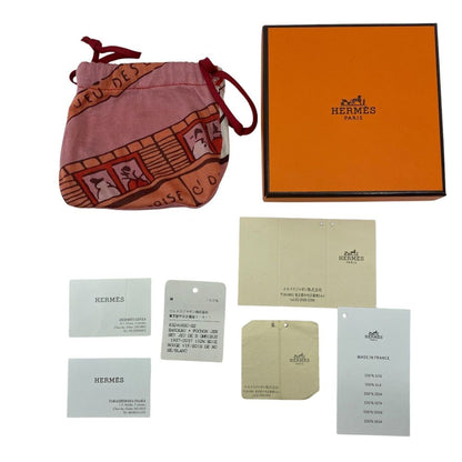 Hermes Jeu Des Omnibus Et Dames Blanches and White Game Silk Jersey Headband — view 8