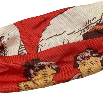 Hermes Jeu Des Omnibus Et Dames Blanches and White Game Silk Jersey Headband — view 6