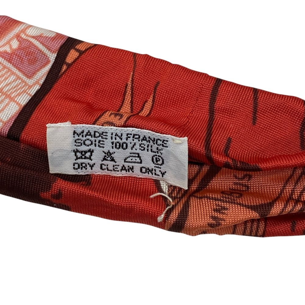 Hermes Jeu Des Omnibus Et Dames Blanches and White Game Silk Jersey Headband — view 7
