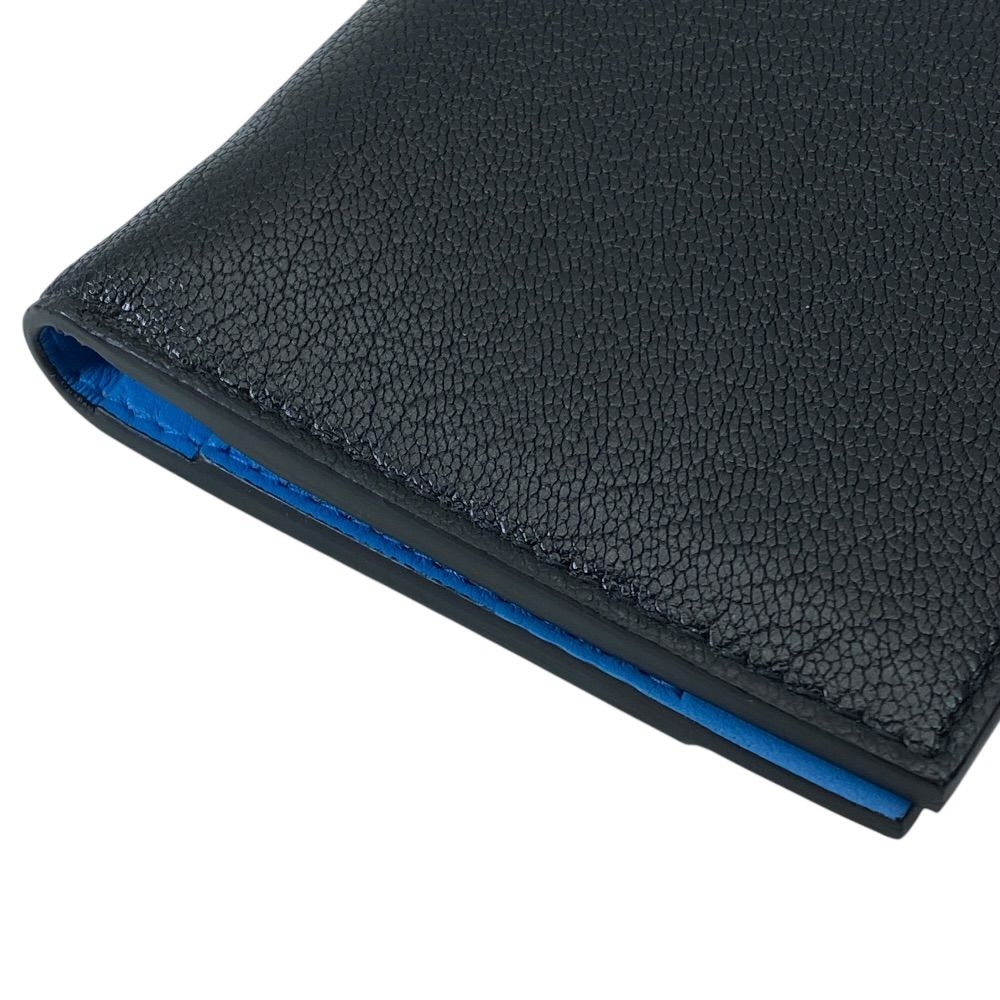 Bottega Veneta Bifold Wallet Leather Black Blue Practical Daily — view 4
