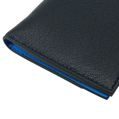 Bottega Veneta Bifold Wallet Leather Black Blue Practical Daily — view 4