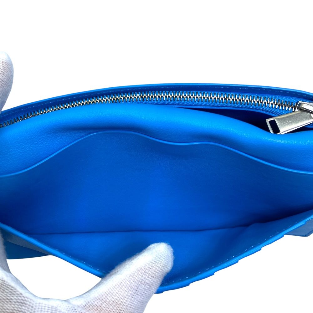 Bottega Veneta Bifold Wallet Leather Black Blue Practical Daily — view 8