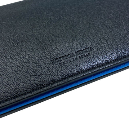 Bottega Veneta Bifold Wallet Leather Black Blue Practical Daily — view 9