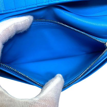 Bottega Veneta Bifold Wallet Leather Black Blue Practical Daily — view 6