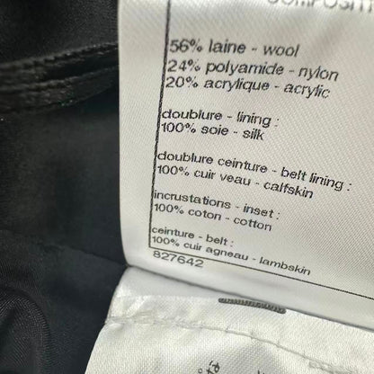Chanel Knit Long Skirt Plaid Pattern Black Red 38 — view 5