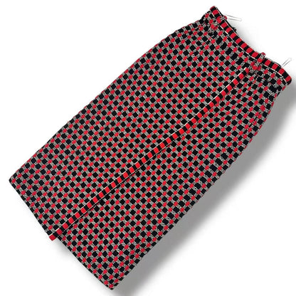 Chanel Knit Long Skirt Plaid Pattern Black Red 38 — view 2