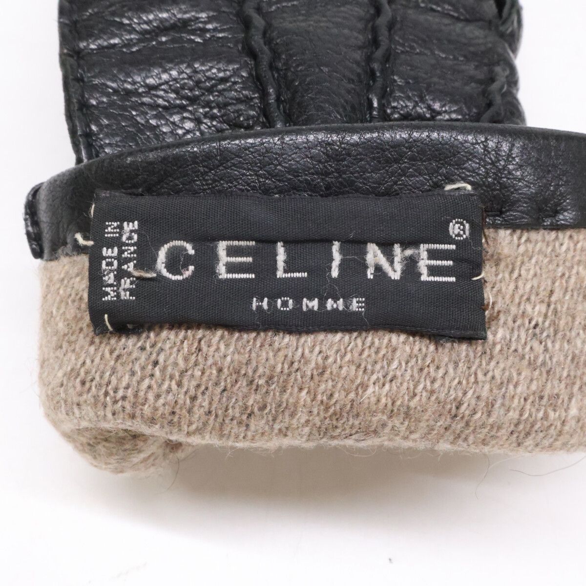 Celine Homme Leather Gloves Black — view 7