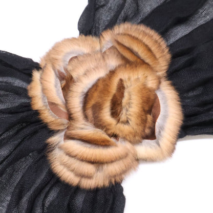 Fendi Cashmere Silk with Mink Scarf — view 4