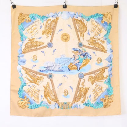 Hermes Mtgpsoa Sailing Ship Silk Carre 90 Scarf