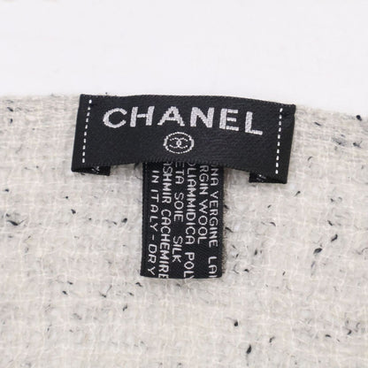 Chanel CC Logo Embroidery Wool Silk Scarf — view 4