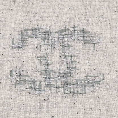 Chanel CC Logo Embroidery Wool Silk Scarf — view 3