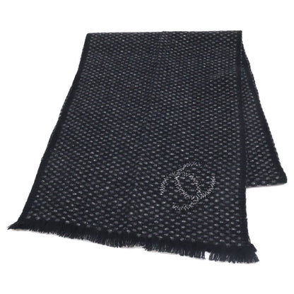 Chanel CC Logo Embroidery Lame Cashmere Scarf