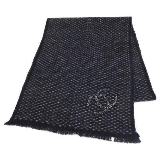 Chanel CC Logo Embroidery Lame Cashmere Scarf