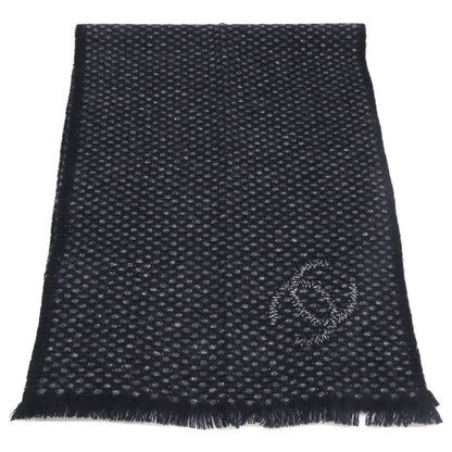 Chanel CC Logo Embroidery Lame Cashmere Scarf — view 2