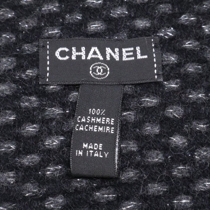 Chanel CC Logo Embroidery Lame Cashmere Scarf — view 6