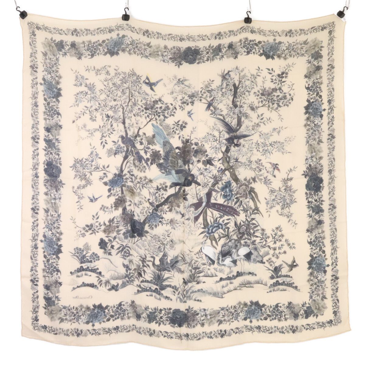 Dior Jardin D'hiver 140 D'vert Cashmere Scarf — view 2