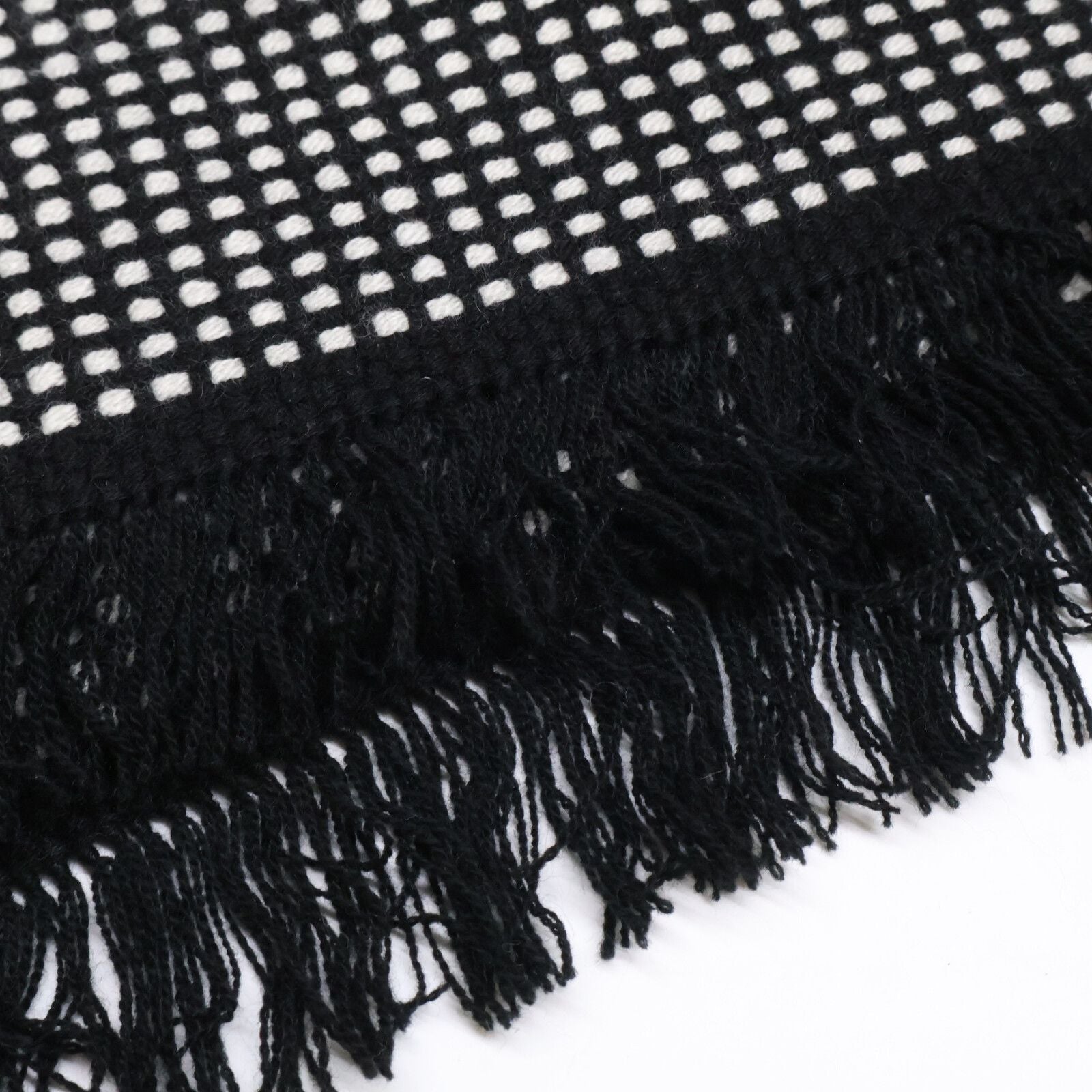 Hermes Leather Logo Patch Cashmere Scarf — view 7