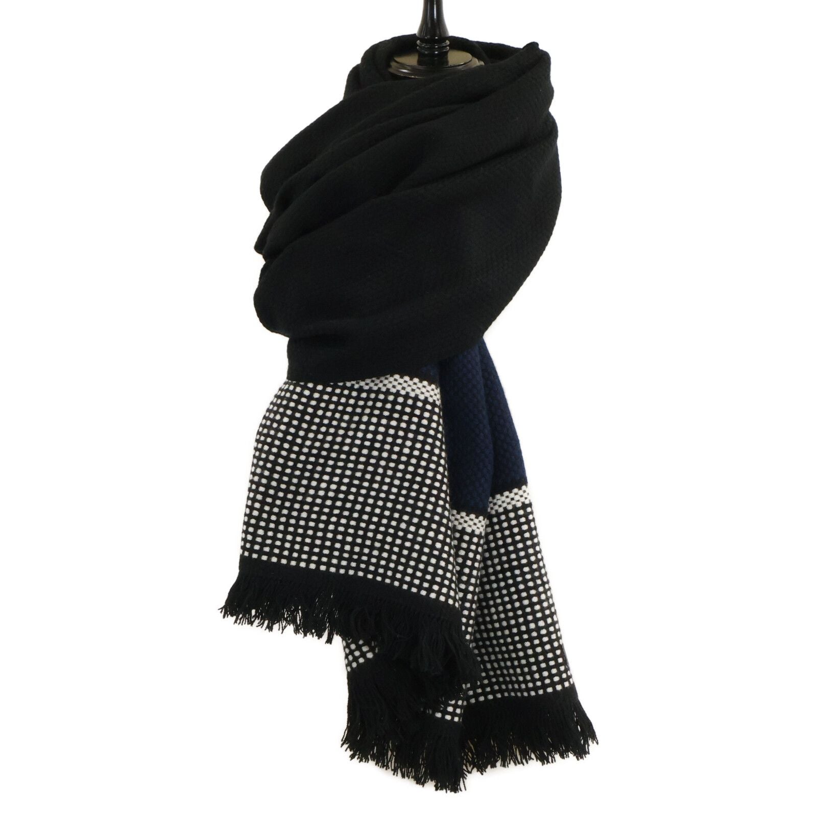Hermes Leather Logo Patch Cashmere Scarf — view 6