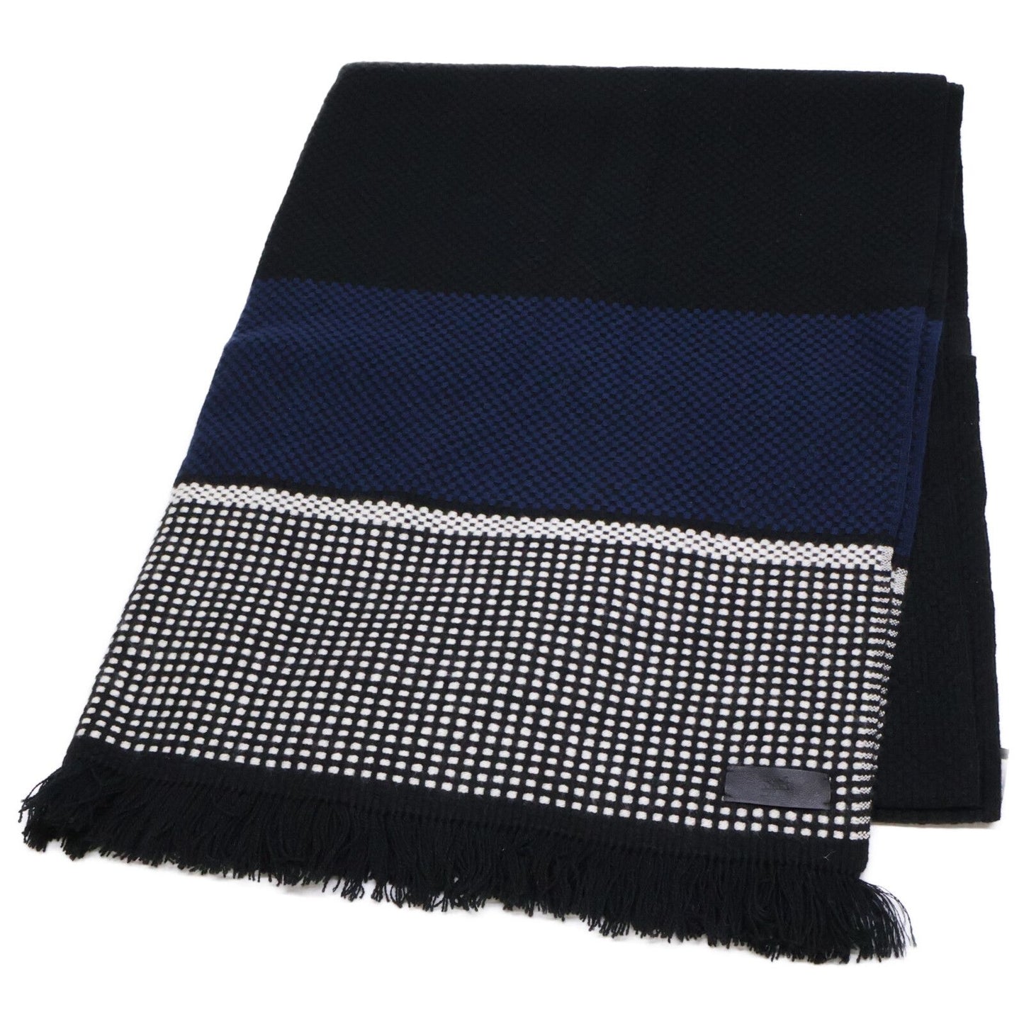 Hermes Leather Logo Patch Cashmere Scarf