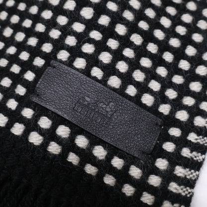 Hermes Leather Logo Patch Cashmere Scarf — view 4