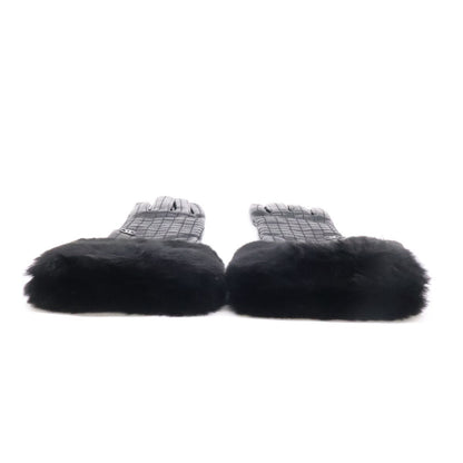 Chanel CC Logo Rabbit Fur Sheep Leather Gloves — view 3