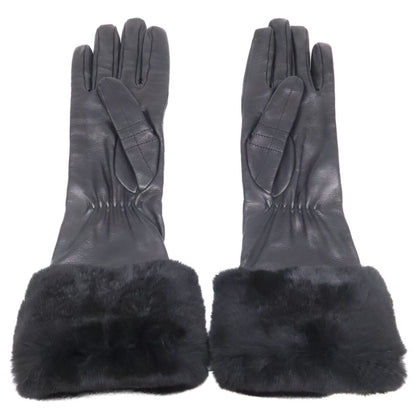 Chanel CC Logo Rabbit Fur Sheep Leather Gloves — view 6