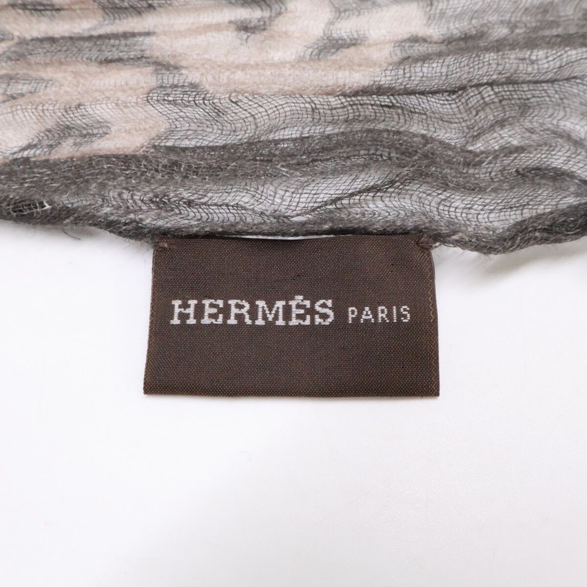 Hermes Anchor Pattern Linen Scarf — view 5