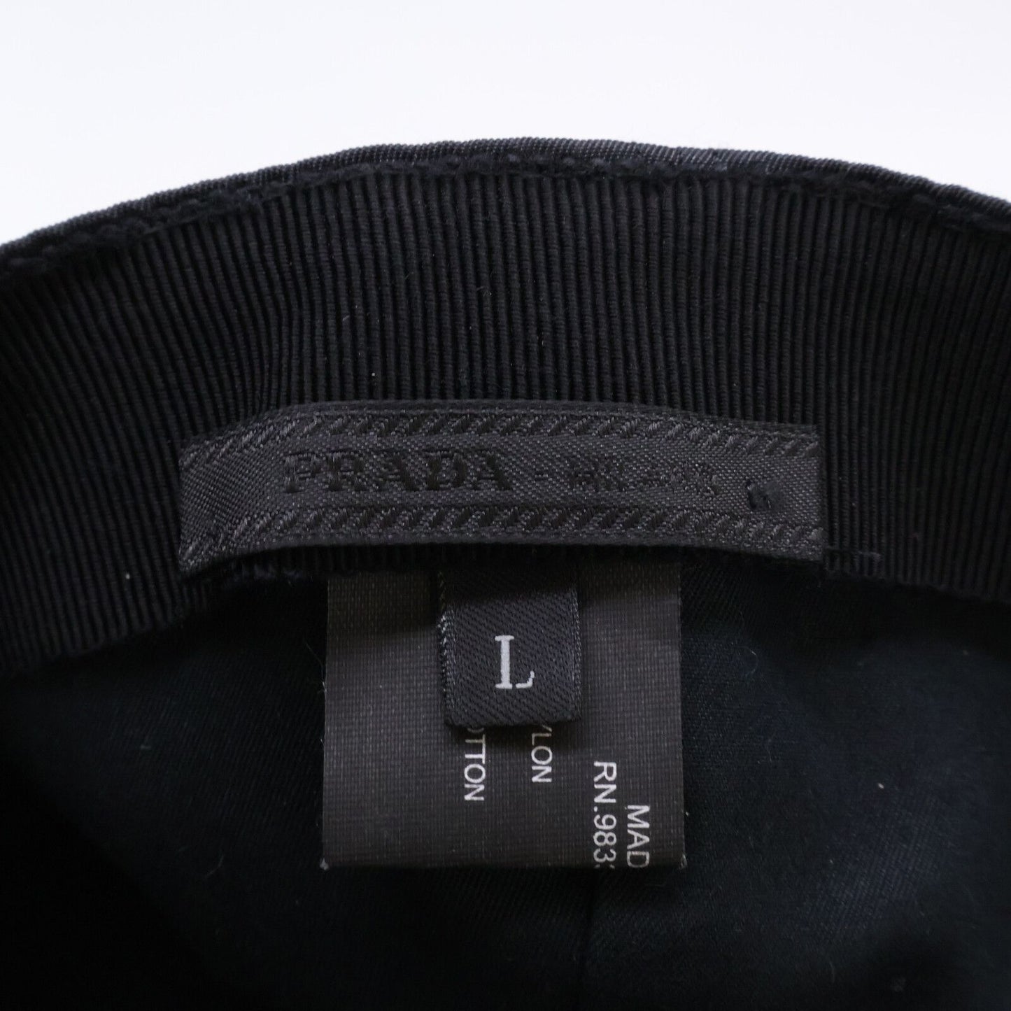 Prada Triangle Plate Nylon Baseball Cap — view 9