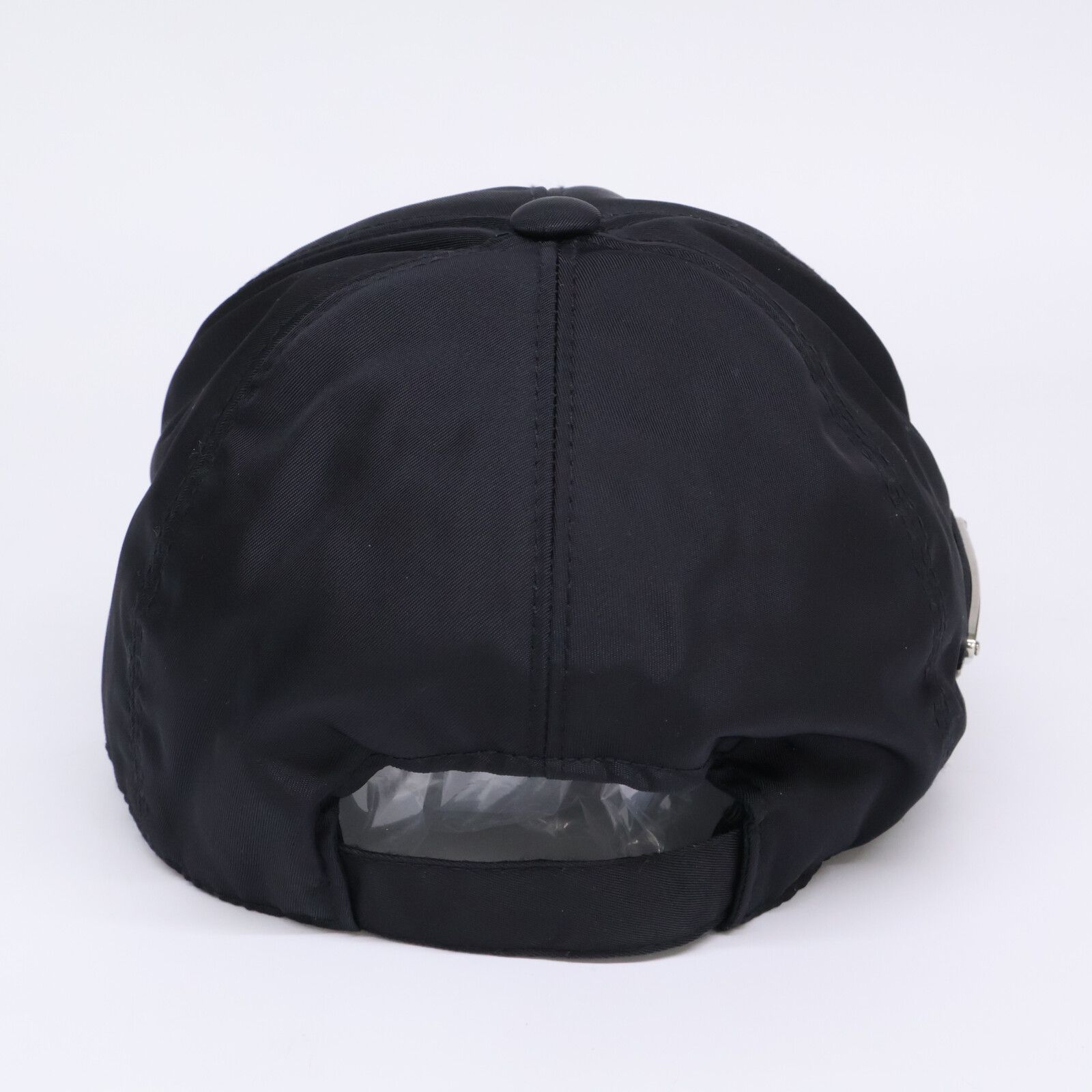 Prada Triangle Plate Nylon Baseball Cap — view 4