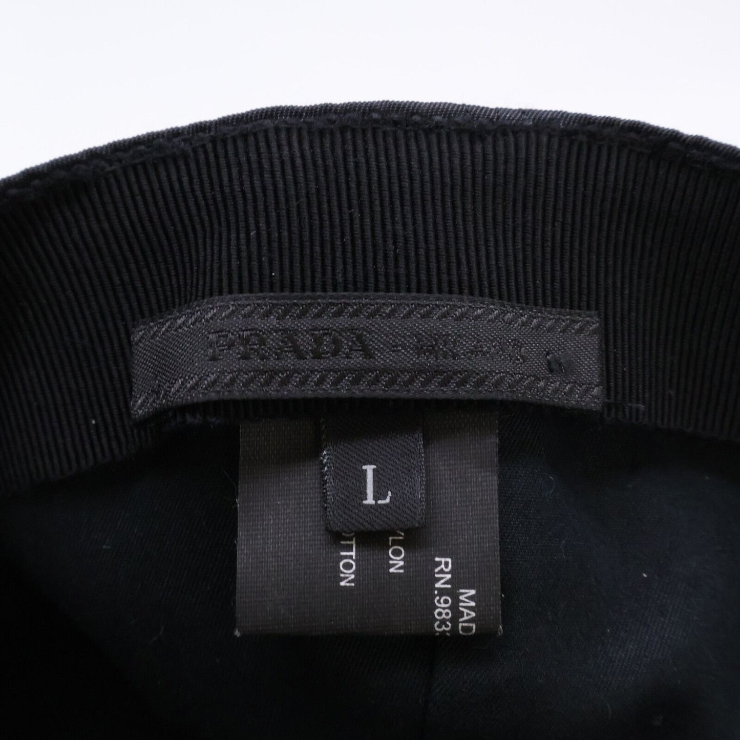 Prada Triangle Plate Nylon Baseball Cap — view 8