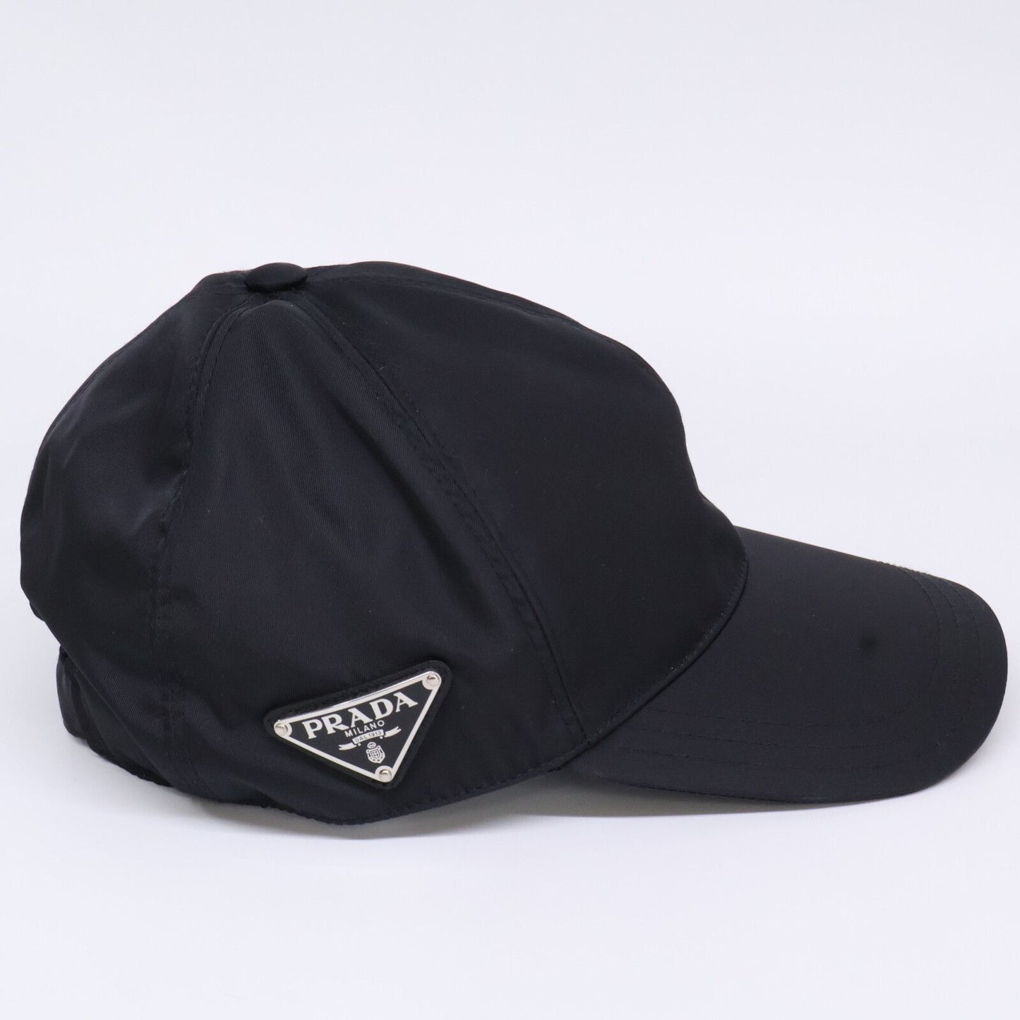 Prada Triangle Plate Nylon Baseball Cap — view 5