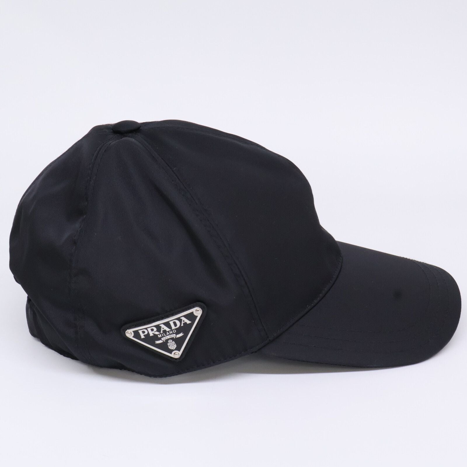 Prada Triangle Plate Nylon Baseball Cap — view 5