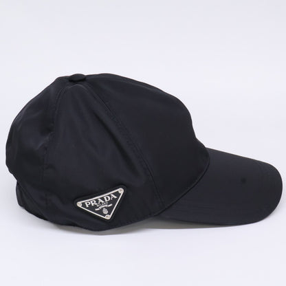 Prada Triangle Plate Nylon Baseball Cap — view 5