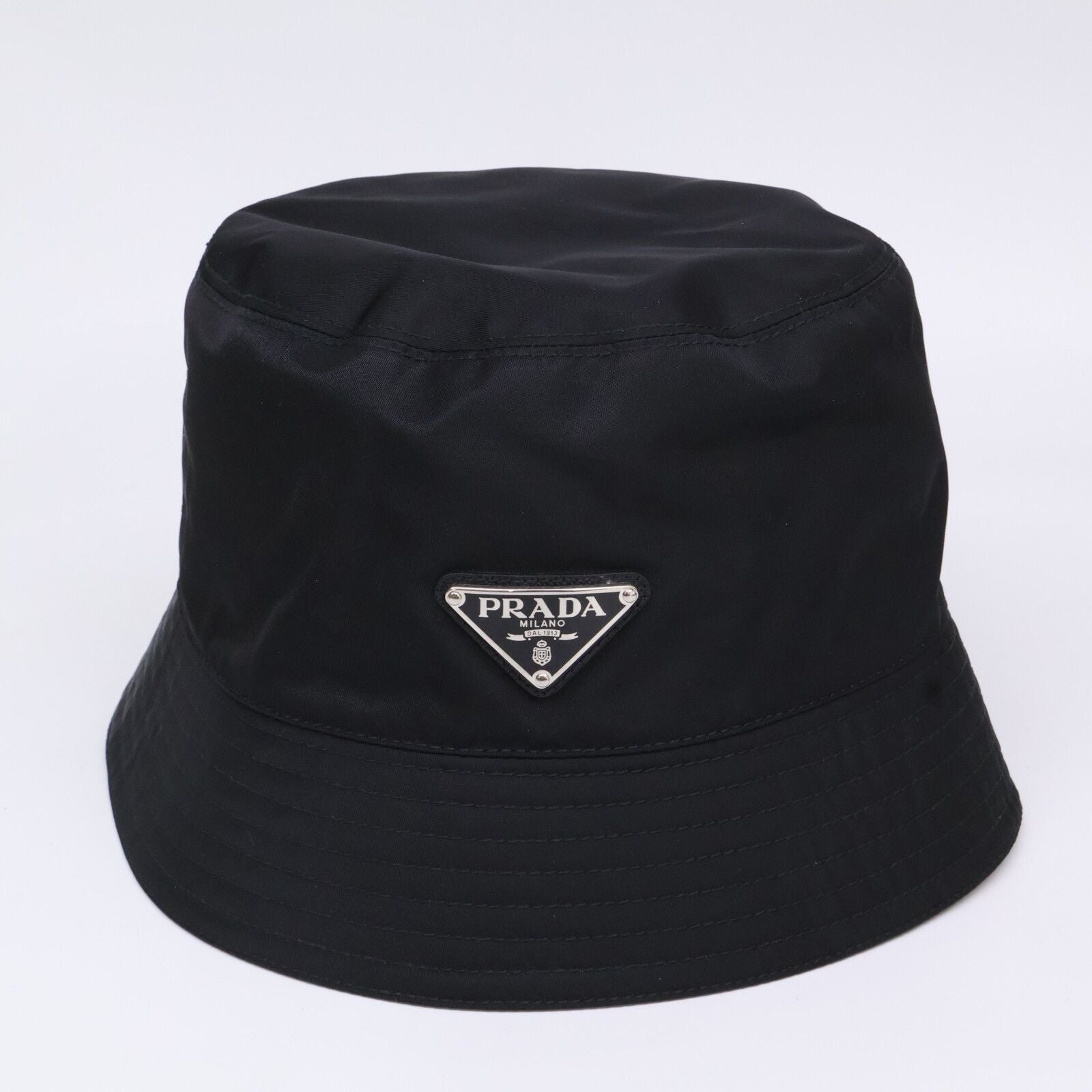 Prada Re-Nylon Triangle Plate Nylon Bucket — view 2