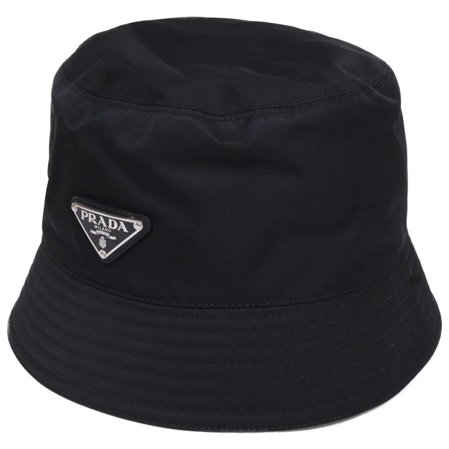 Prada Re-Nylon Triangle Plate Nylon Bucket