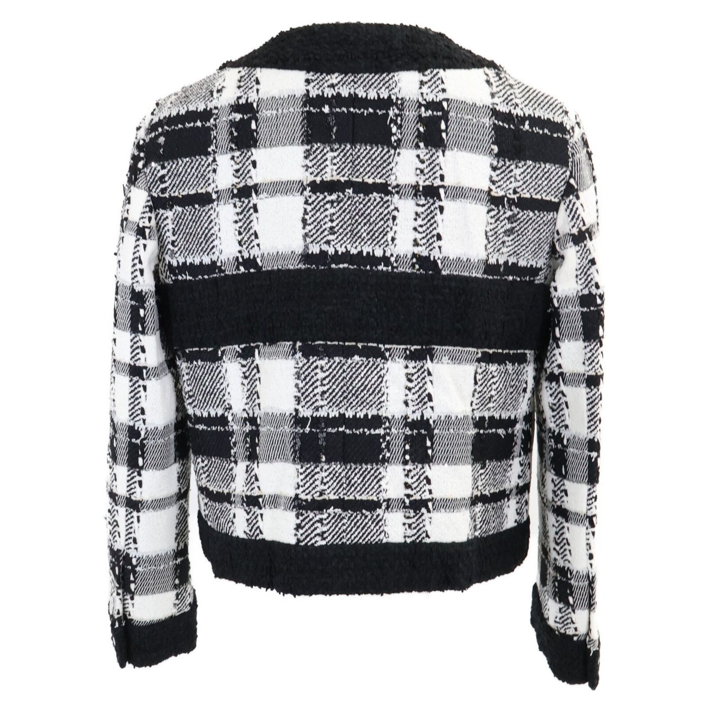 Chanel CC Logo Button Tweed Collarless Jacket 34 — view 3