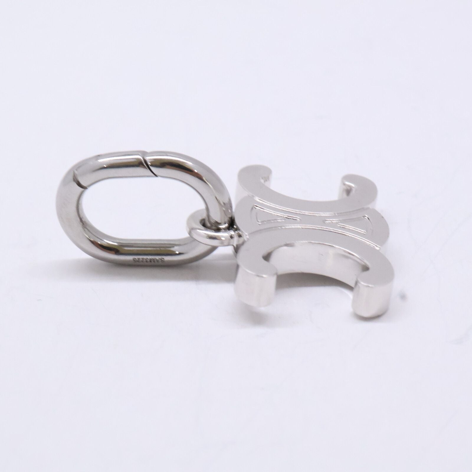 Celine Charm Triomphe Rhodium Finish Brass Keychain — view 3