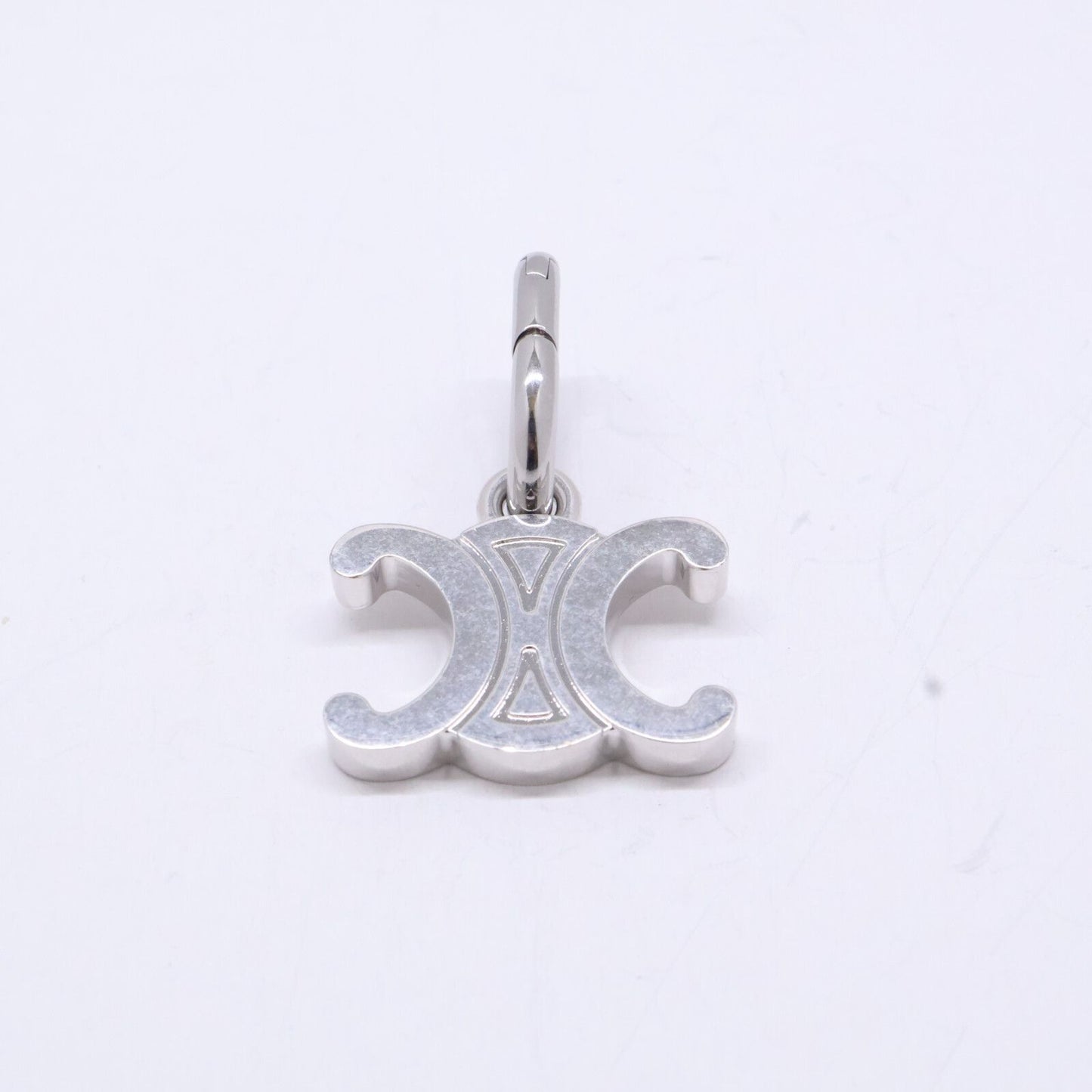 Celine Charm Triomphe Rhodium Finish Brass Keychain — view 2