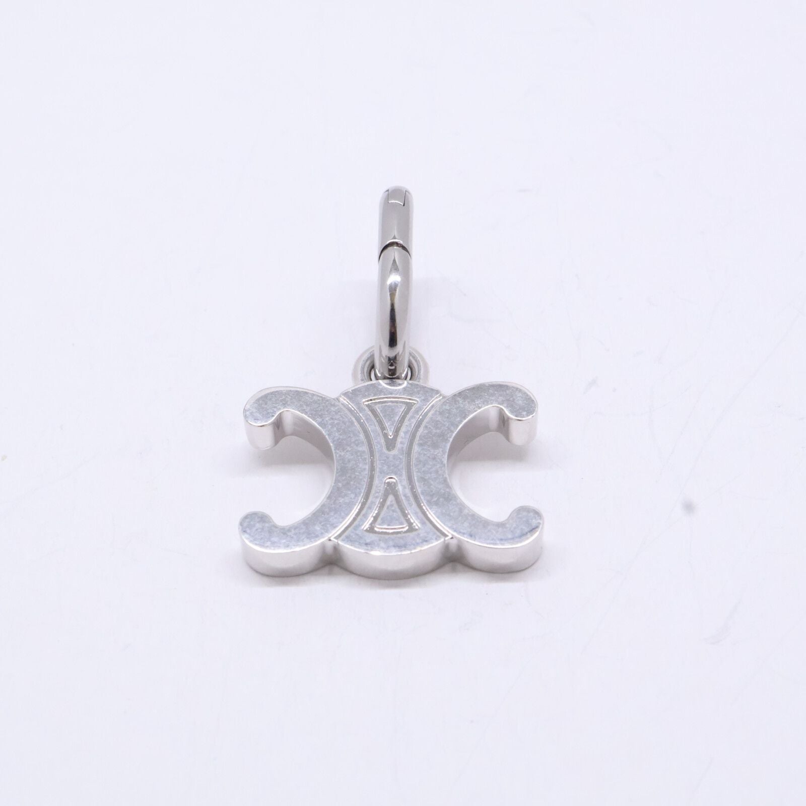 Celine Charm Triomphe Rhodium Finish Brass Keychain — view 2
